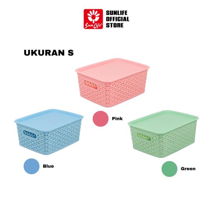 Promo Sunlife Narita Keranjang Plastik S-M-L Dengan Tutup Multipurpose Basket Serbaguna, Penyimpanan
