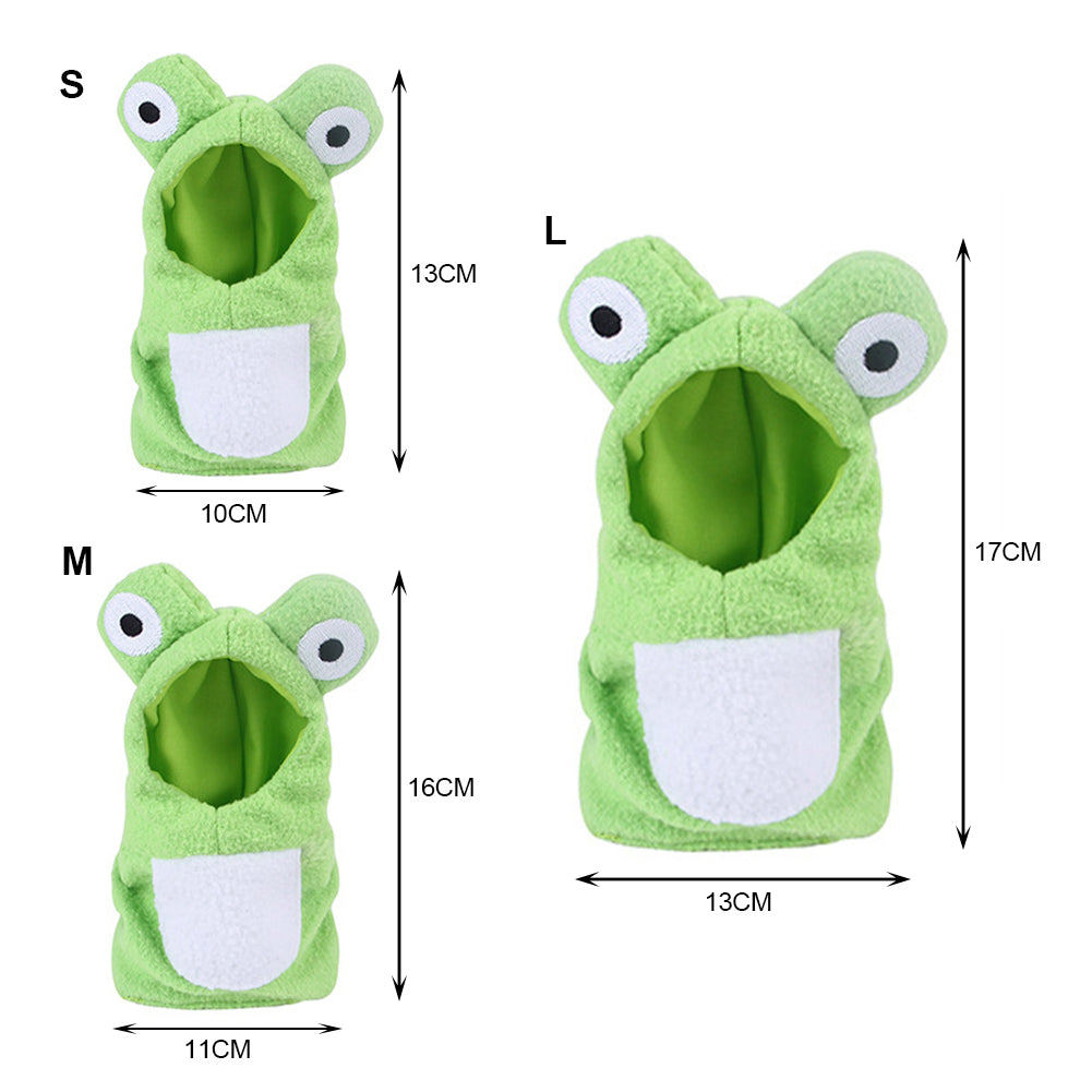 Funny Frog Shaped Birds Clothes Plush Flying Suit Parrots Costume Cosplay Outfit Winter Warm Hat