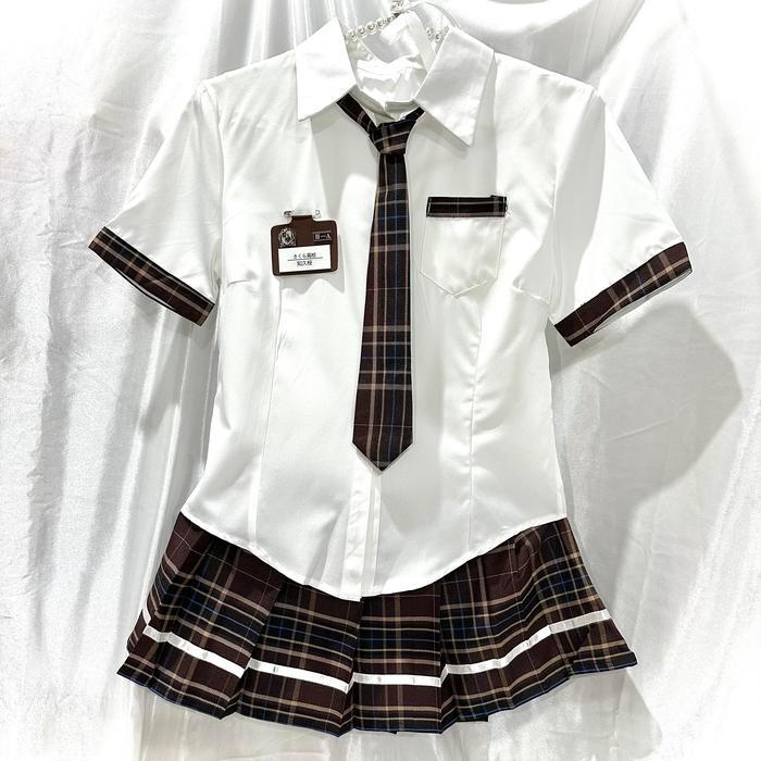 Sexy Lingerie Japaese Mini Skirt Cosplay Set Seragam Siswa kostum 2A183 Wanita