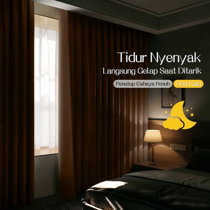 Tirai Jendela Aesthetic Tidak Mudah Kusut Gorden Kolong Dapur Gorden Blackout Kain Tebal Tirai