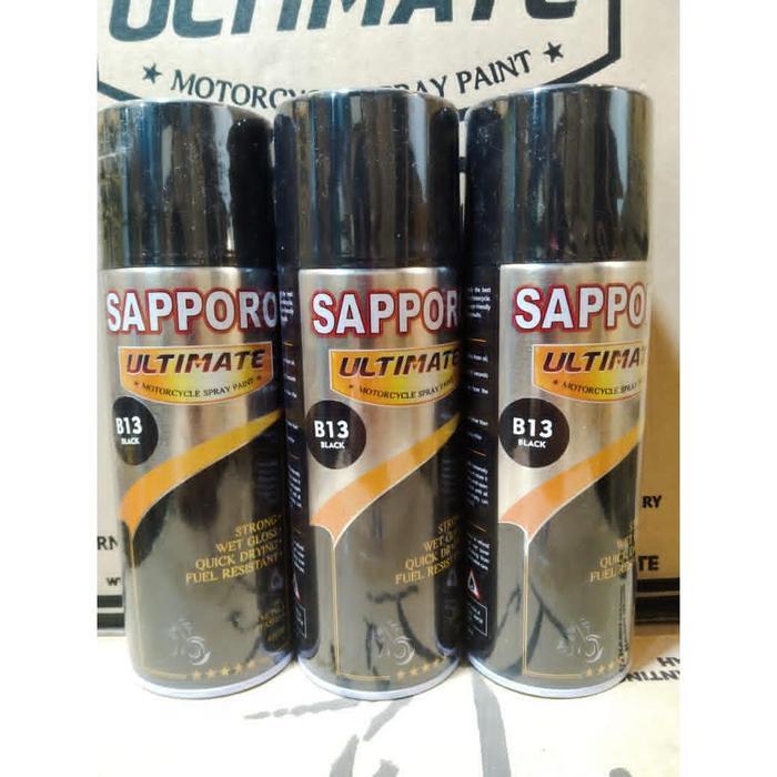 pilok pilox cat semprot sapporo ultimate b13 black hitam glossy hitam gloss saporo 400ml