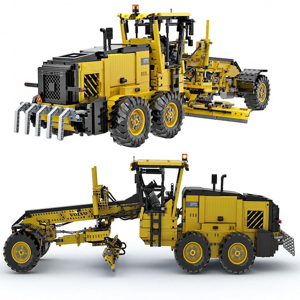 4855PCS MOC RC city Engineering Series G970 Motor Grader DIY creative