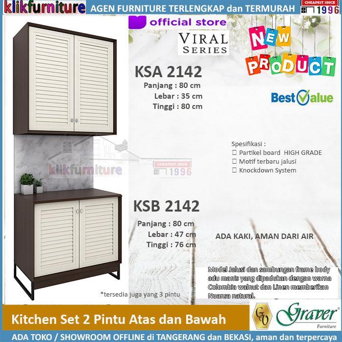 PROMO KSA 2142 KSB 2142 VIRAL Graver Kitchen Set Rak Dapur Atas Bawah BISA GRAB