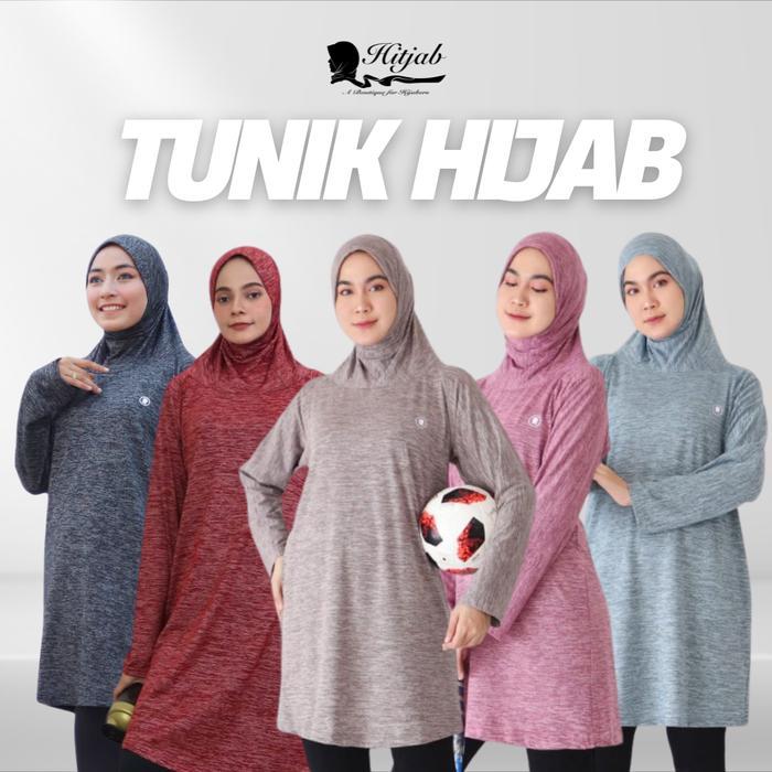 Tunik Hijab Set Olahraga Baju Senam Tennis Bersepeda Yoga