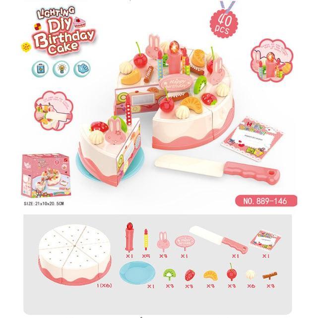 ` Variety Goods Shop Mainan Anak Potong Kue Ulang Tahun DIY Birthday Cake LED