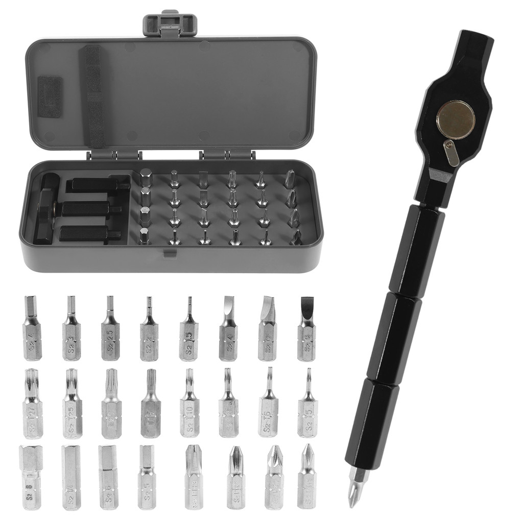 Ratcheting Screwdriver Set 24 In 1 Magnetic Screwdriver Set Portable Multi Bit Ratchet Screwdriver S