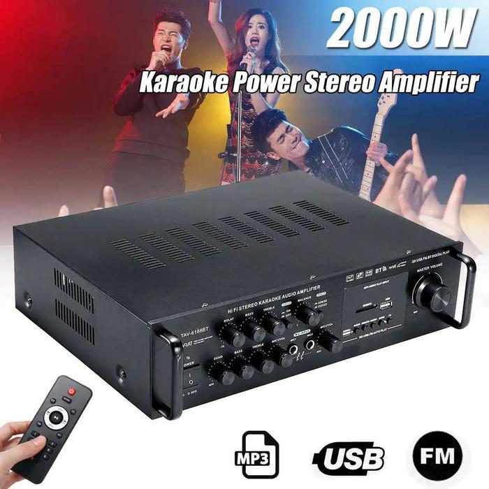 Sunbuck Amplifier Audio Stereo Hi-Fi 2000W: Bluetooth, Equalizer, & Home Theater