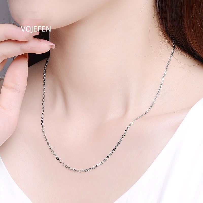 VOJEFEN PT950 Gold Necklaces Platinum Jewelry For Women PT Chains Female Platinum Jewellery