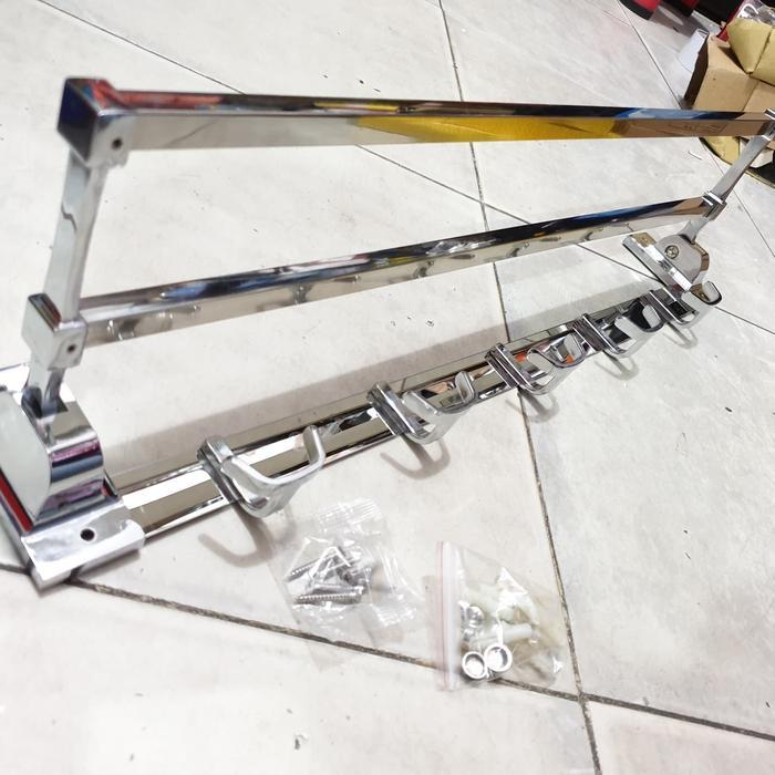 Rak handuk lipat stainless 2 baris BOLZANO HARGA AGEN