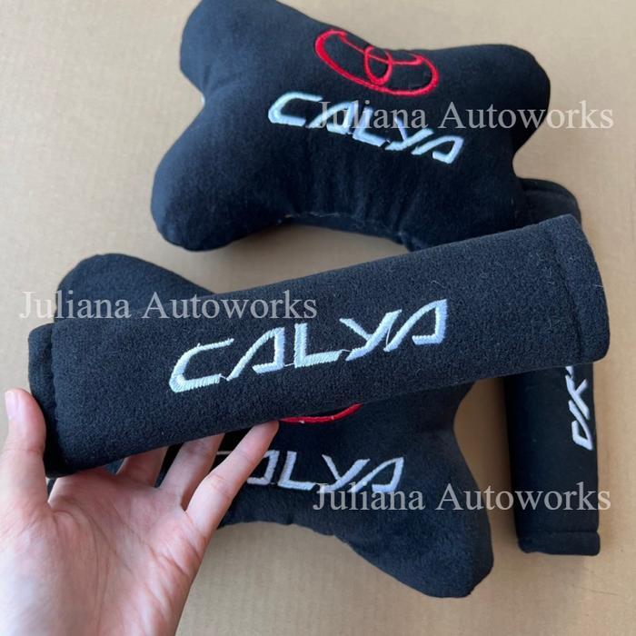 Bantal Mobil Calya Bantal Leher Jok Mobil Cover Seatbelt Calya