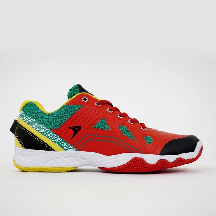 TERLARIS Flypower Argapura Geni 02 Sepatu Badminton Pria Wanita Seri Agrippina Warna Black Red