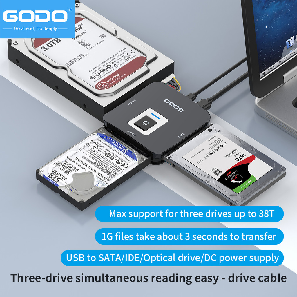 GODO SATA/IDE to USB 3.0 Adapter SATA Cable Converter for 2.5/3.5 inch IDE Hard Drive Adapter Kit
