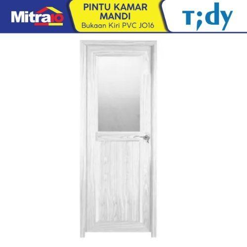 Pintu Kamar Mandi PVC Bukaan Kiri J016 71x195cm Putih - Tidy Besi Kaca Kayu Minimalis Glossy