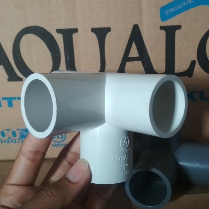 "New" Sambungan Pipa PVC TEE 4 WAY 90 AW 1 INCH ( 4 WAY KNEE) - AQUALON