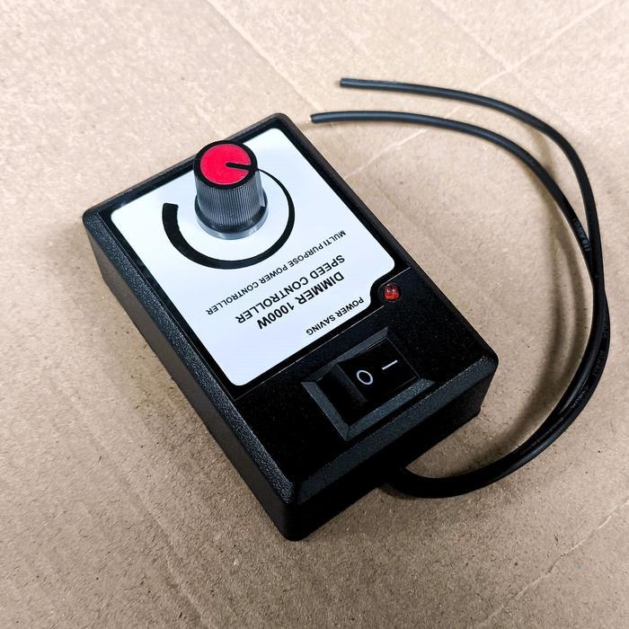 Dimmer Ac 220V 1000W Pengatur Putaran Dengan Saklar On Off Untuk Gerinda Bor Dinamo Kipas Motor