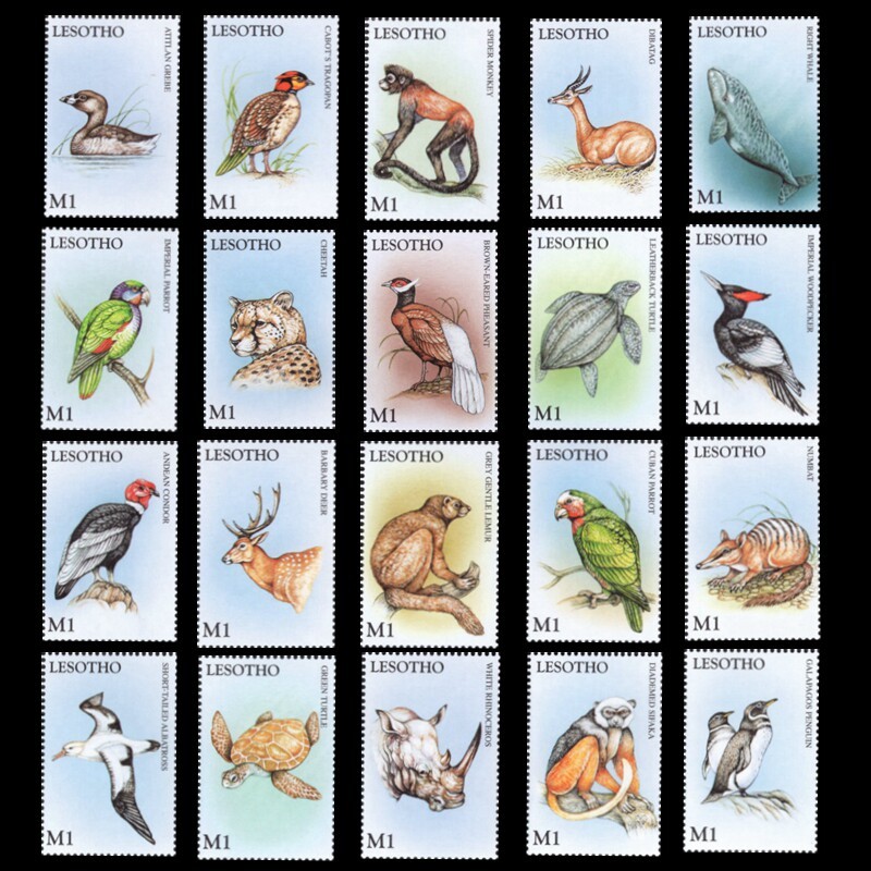 Lesotho Post Stamps Postage Y1998 Wildlife Sea Turtles Birds Monkey 20 New Collectible Postage