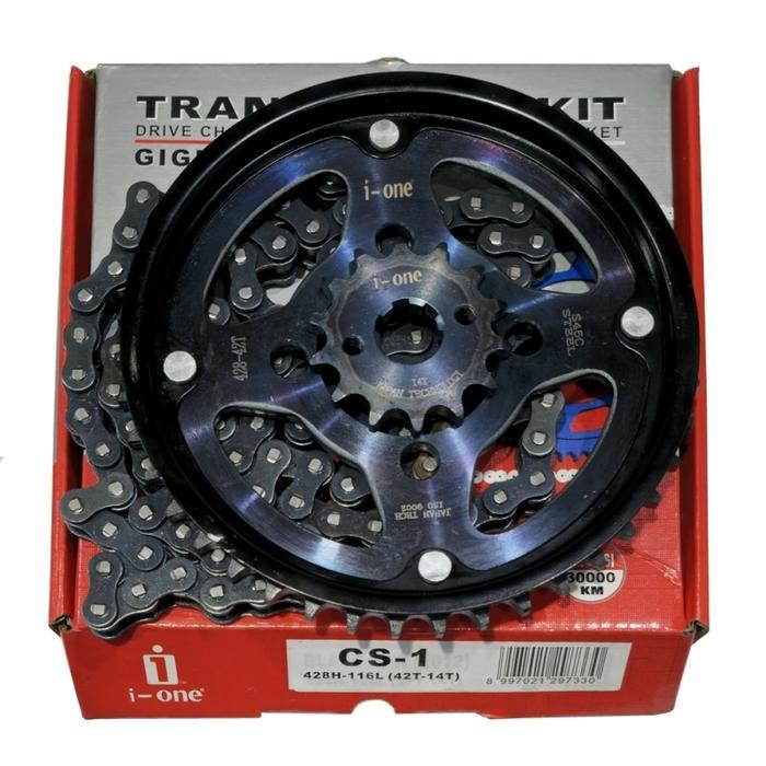 GEAR/GEAR SET/GEAR PAKET/CHAIN KIT i-one CS-1-14/42T(428H-116L) Aksesoris Motor