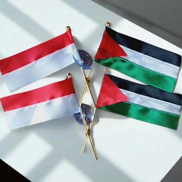 bendera palestina indonesia tempel kaca kecil *