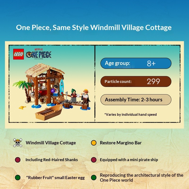 LEGO One Piece 75636 Windmill Village Hut Building Blocks Anime Pirate Luffy Shanks Makino