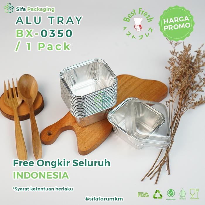New Alumunium Foil Tray Cup BX 0350 + Tutup Lasagna Macaroni Schotel Klapertart Pastel Tutup Mini
