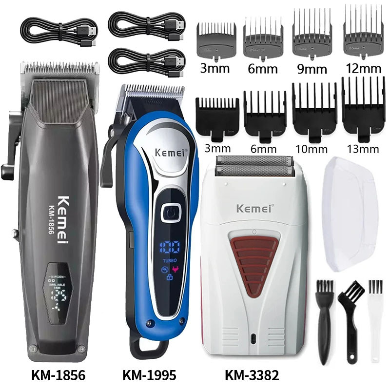 Kemei Hair Clipper Km-1995Km-1856Km-3382 Barber Blading Men's Hair Cutting Machine Clipper Grooming