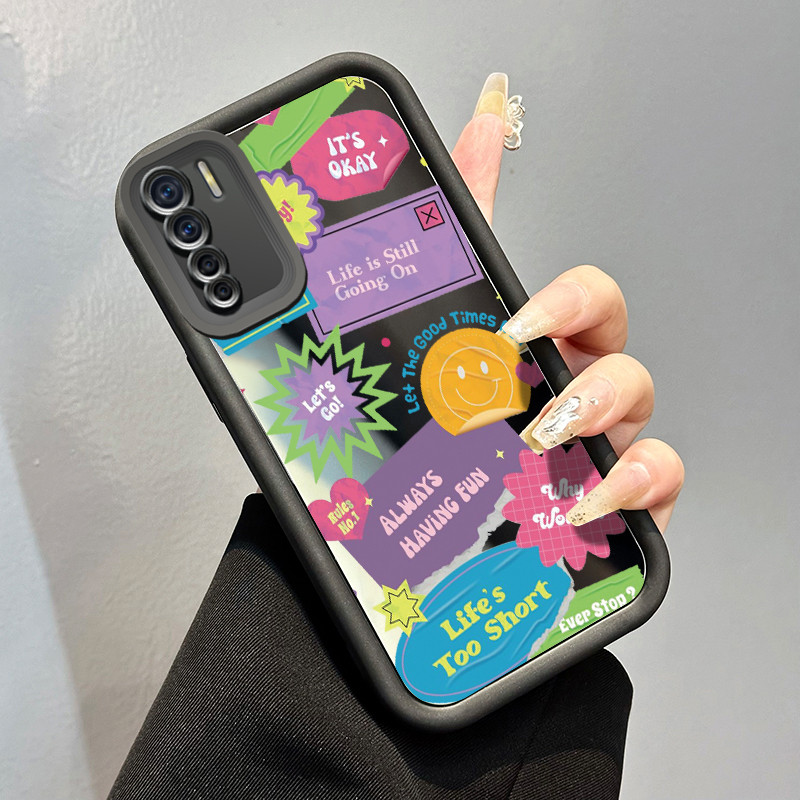 Casing Hp OPPO A91 OPPO F15 OPPO Reno 3 Case Stiker Lucu Warna Warni Motif Cermin Kasing silikon Ces