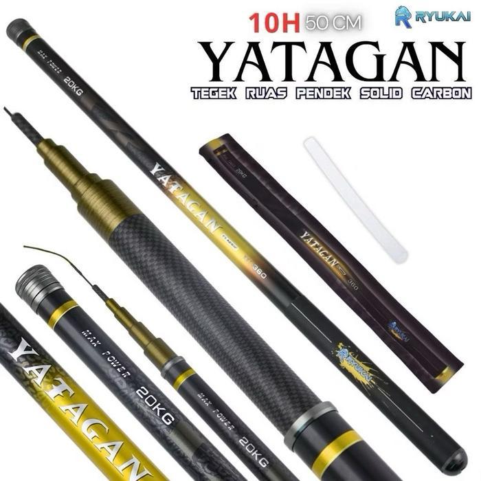 Tegek Ryukai Yatagan 10H max drag 20kg Ros Pendek Spek Ringan Kuat dan Kaku - Warna Kuning Ukuran 21