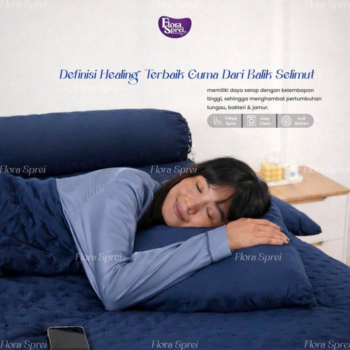"New" FLORA Set Sprei Selimut Korean Series Lembut Microtex Halus Lembut Warna Pastel Aesthetic /