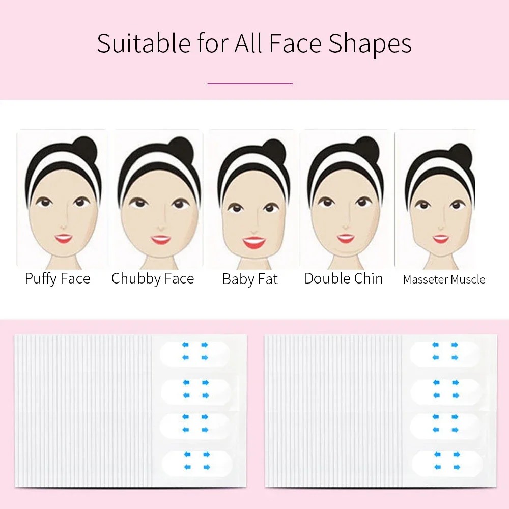 40Pcs/10Sheets V Lift Face Sticker Invisible Makeup Adhesive Lift Face Tape Slim Patch Breathable