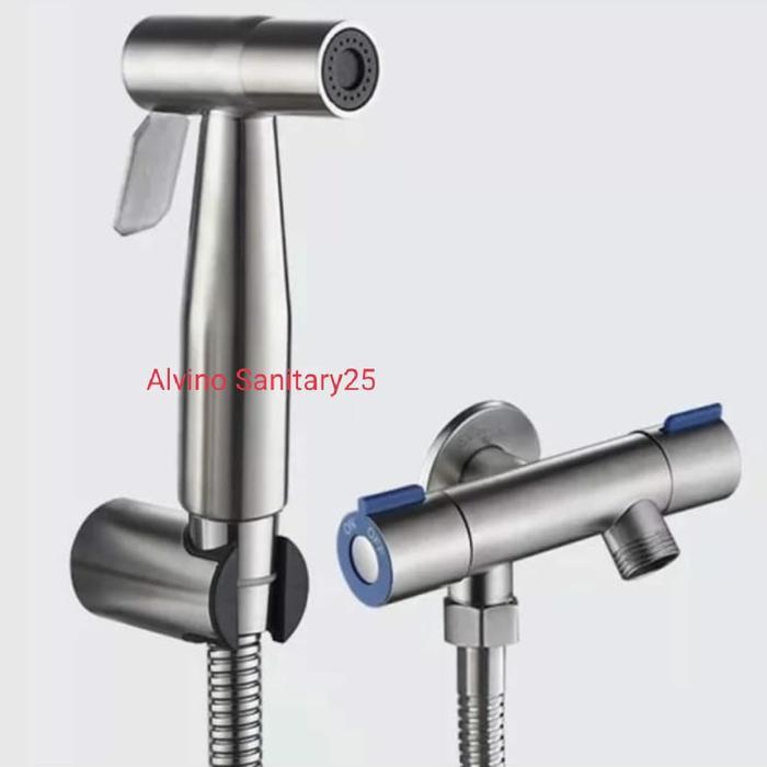 Paket Jet Shower Toilet + Kran Cabang 2 Kran Tee -Gratisongkir