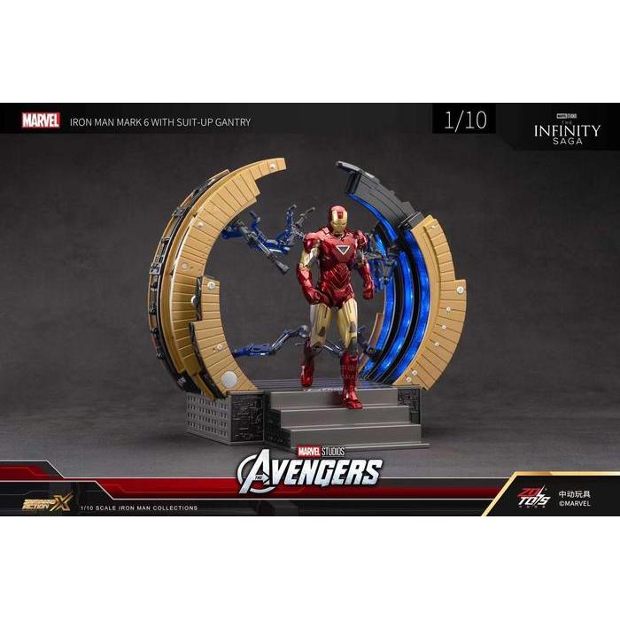 HOT SALE ZD TOYS IRON MAN MARK 6 IRONMAN MK VI + SUIT UP GANTRY LED TERMURAH