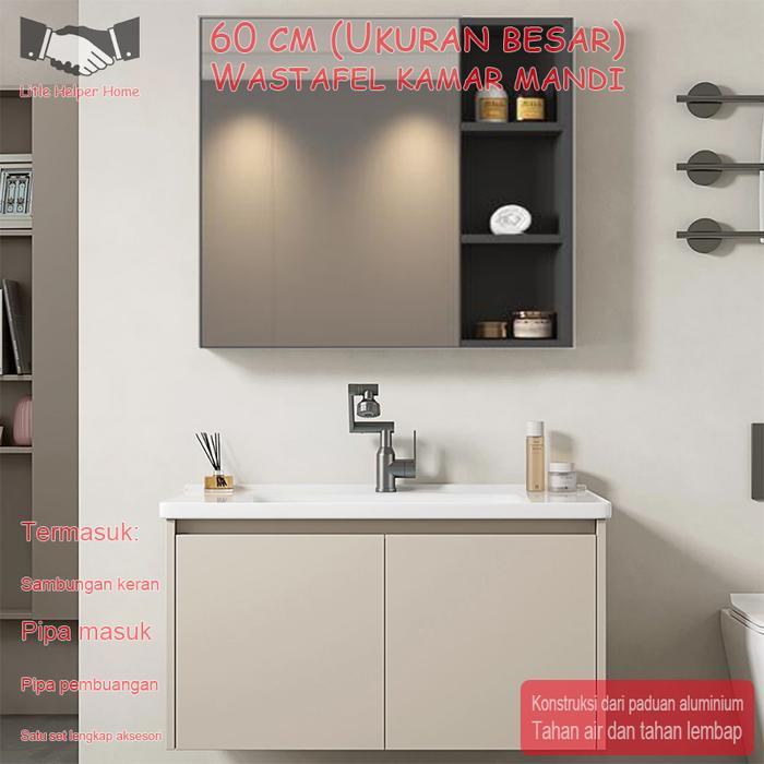 wastafel cuci tangan estetik60cmwashtafel kamar mandi set wastafel dinding wastafel set lemari
