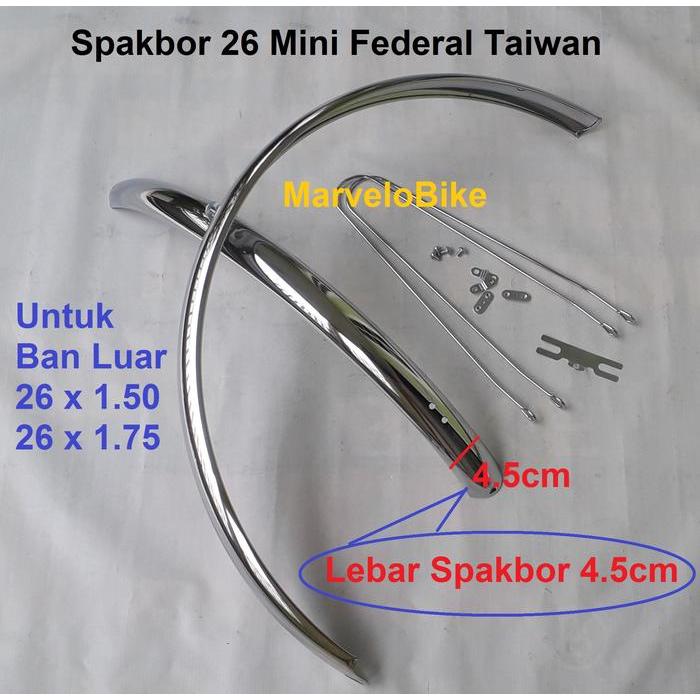 Spakbor Fender Sepeda Mtb 26 Turing 26 Mini Federal Taiwan #Gratisongkir