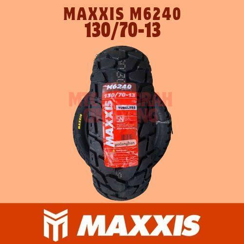 Maxxis Ban Luar M6240 130/70-13 Motif Tahu Tubeless untuk Motor Performa Tinggi