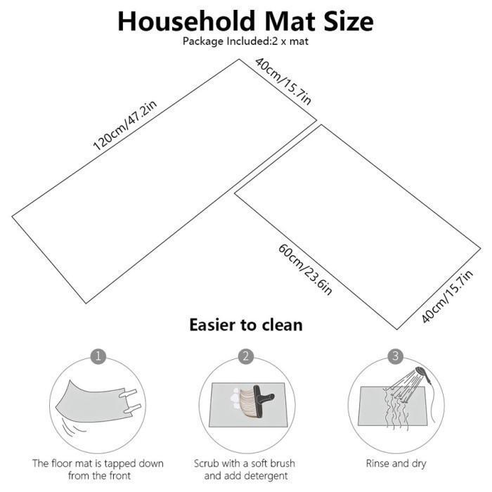 Keset Dapur Motif Bunga Set Kitchen Mat Panjang Anti Slip Penyerap Air Terlaris