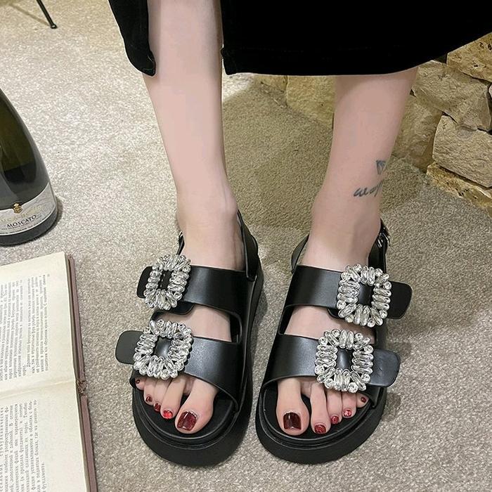 Nc57- Sandal Wedges Tali Korea Style Premium Fashion Wanita #Sale #Gratisongkir