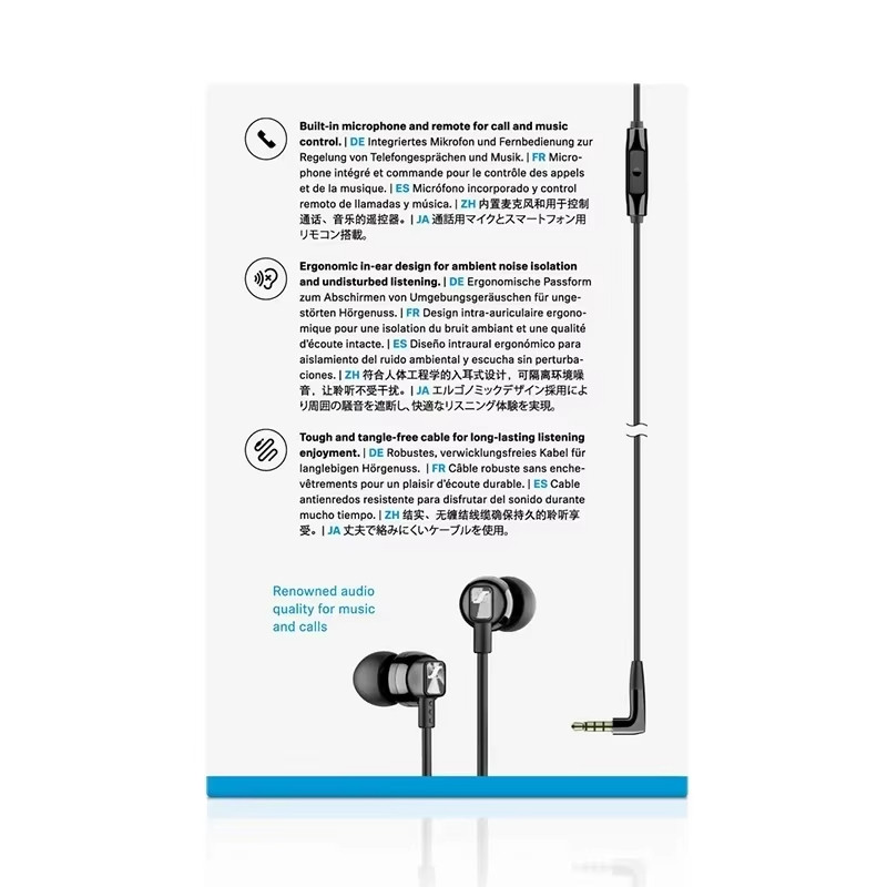 Sennheiser CX 300S Wired Earbuds In Ear Headphones HiFi Stereo Bass Noise Isolating Earphones with