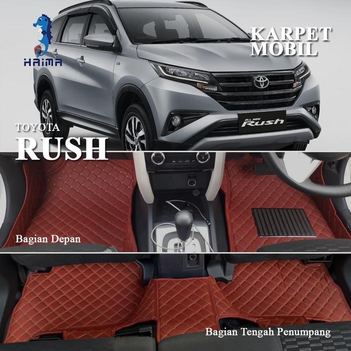 Haima Karpet Mobil Toyota Rush 2018-2020 Full Bagasi - Hitam Merah, Manual