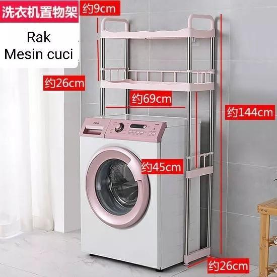 Rak Mesin Cuci Kamar Mandi Toilet Closet Wc Tempat Handuk Sabun Besi Plastik