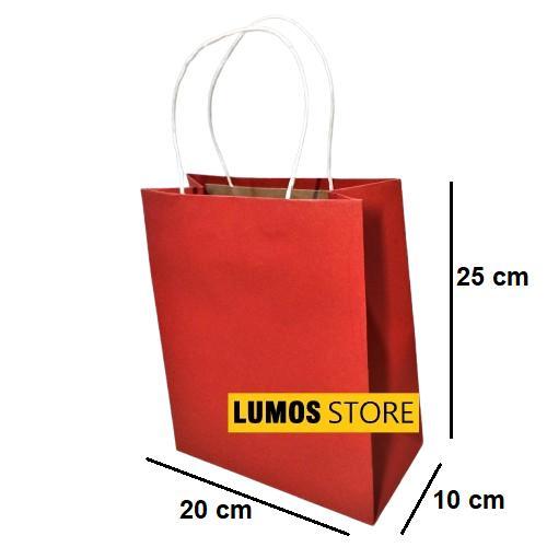 Tas Kertas Hadiah Warna Merah Pastel Polos Paper Bag Kado Terbaik