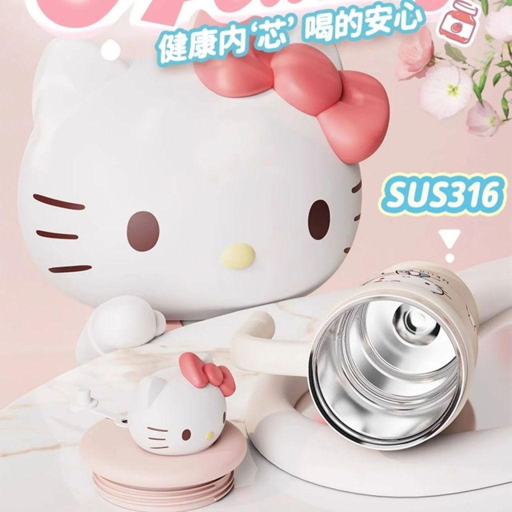 700ml Sanrio Character Insulated Bottle Hello Kitty Kuromi Cinnamoroll Water Bottle Travel Car
