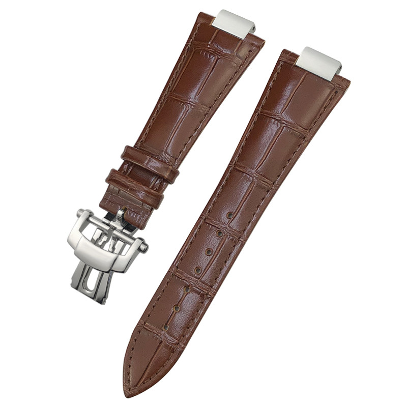 25*13mm Notch Genuine Leather Watchband Fit for Patek Philippe 5726 5711 5712G Wristband Black Brown