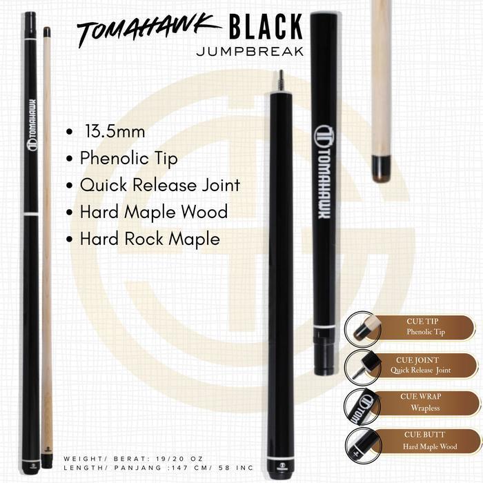 ORIGINAL Stick Billiard Tomahawk Black - JumpBreak READY STOCK