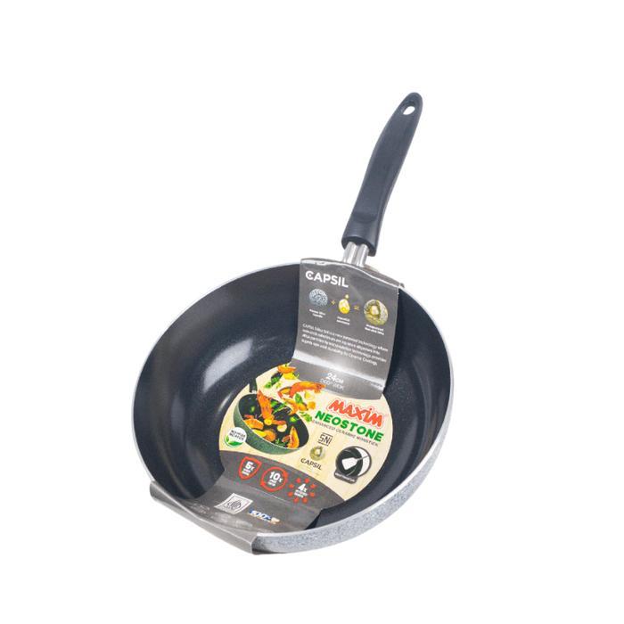 Frypan Wajan Penggorengan Maxim Deep Wok Neostone Marble Ceramic - DV