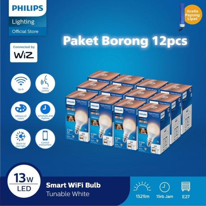 Paket Philips 12x Ledbulb WiFi 13W Tunable White