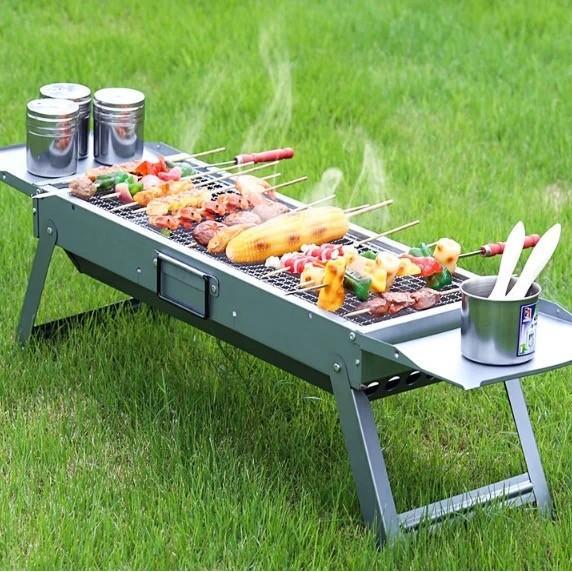Panggangan BBQ Portable Grill Alat Panggang Panjang Stainless