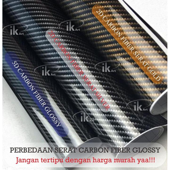 "New" STICKER MOBIL 2D CARBON GLOSSY STIKER KARBON SERAT SILVER BUKAN 6D 5D