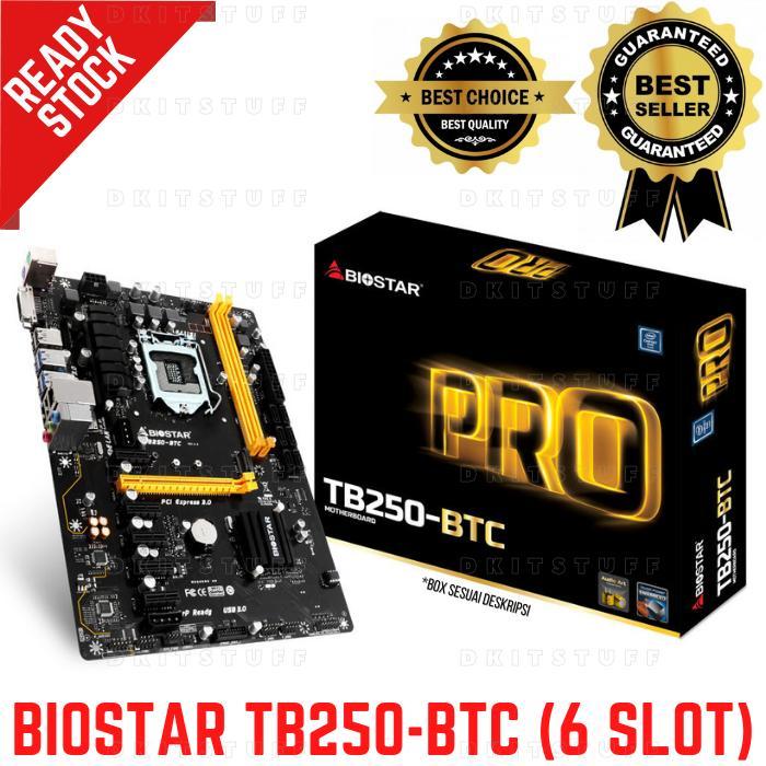 Cuci Gudang Biostar Tb250-Btc Intel B250 Lga1151 Ddr4 Atx Mining Motherboard