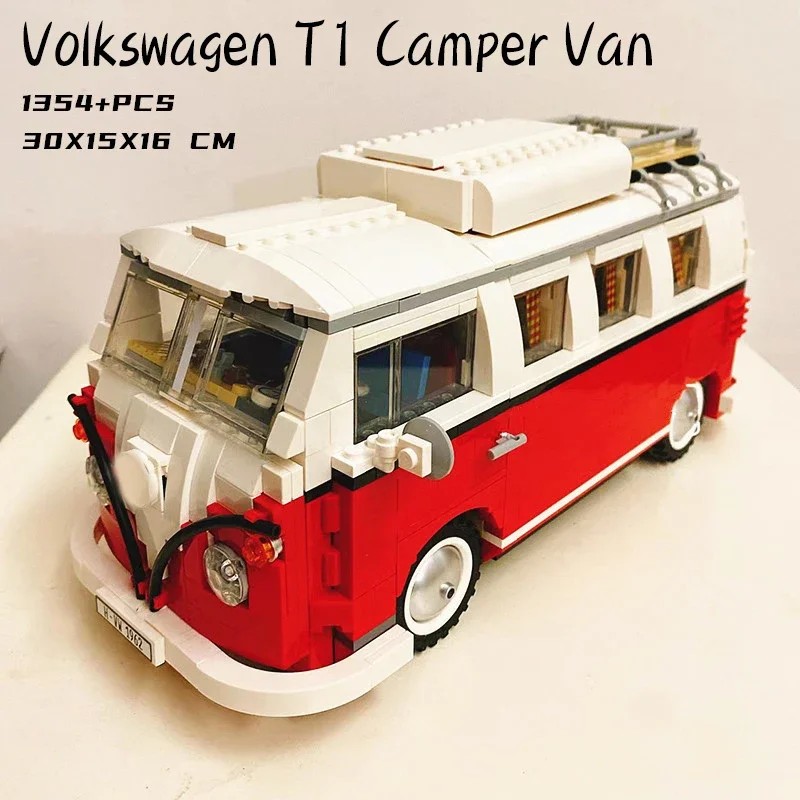 The T1 Camper Car Van Model Building Blocks Compatible DIY Bricks