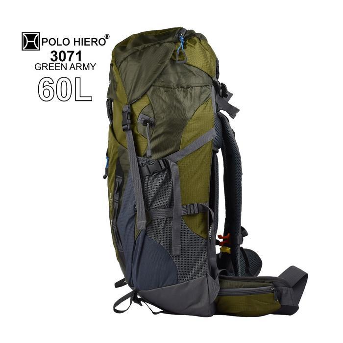(TGS) Tas Ransel Gunung Polo Hiero 3071 -60 Liter Tas Camping Ukuran Besar Tas Outdoor Camping